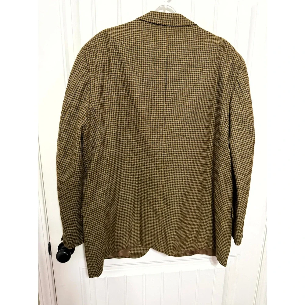 Joseph Abboud Blazer Mens 50L Houndstooth Brown Wool Blend Nordstrom EUC